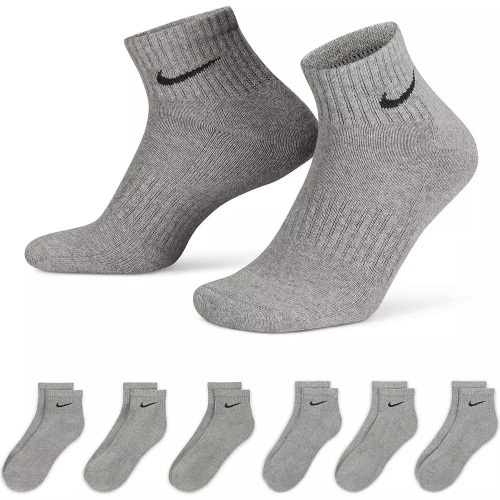 Nike Mens Everyday Cushioned Training Ankle Socks (6 Pairs) | SX7669-010 Product Image