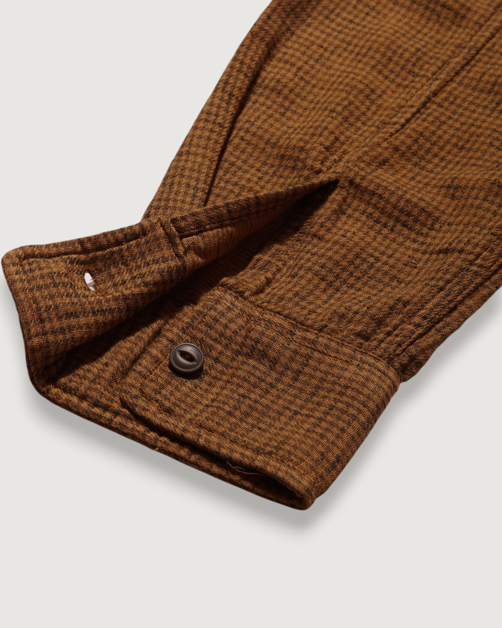 Houndstooth Double Cloth Workshirt - Dark Curry Product Image