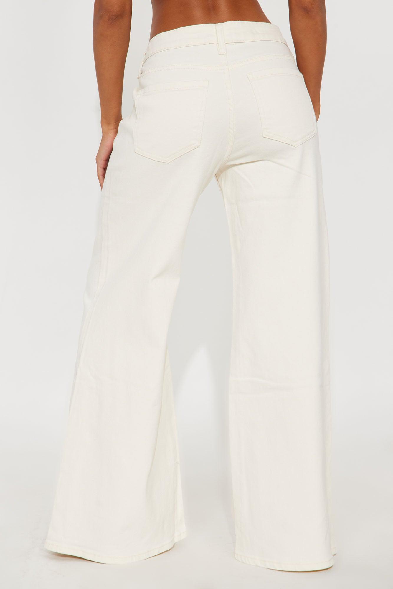 Mirador Loose Wide Leg Jeans - Cream Female Product Image