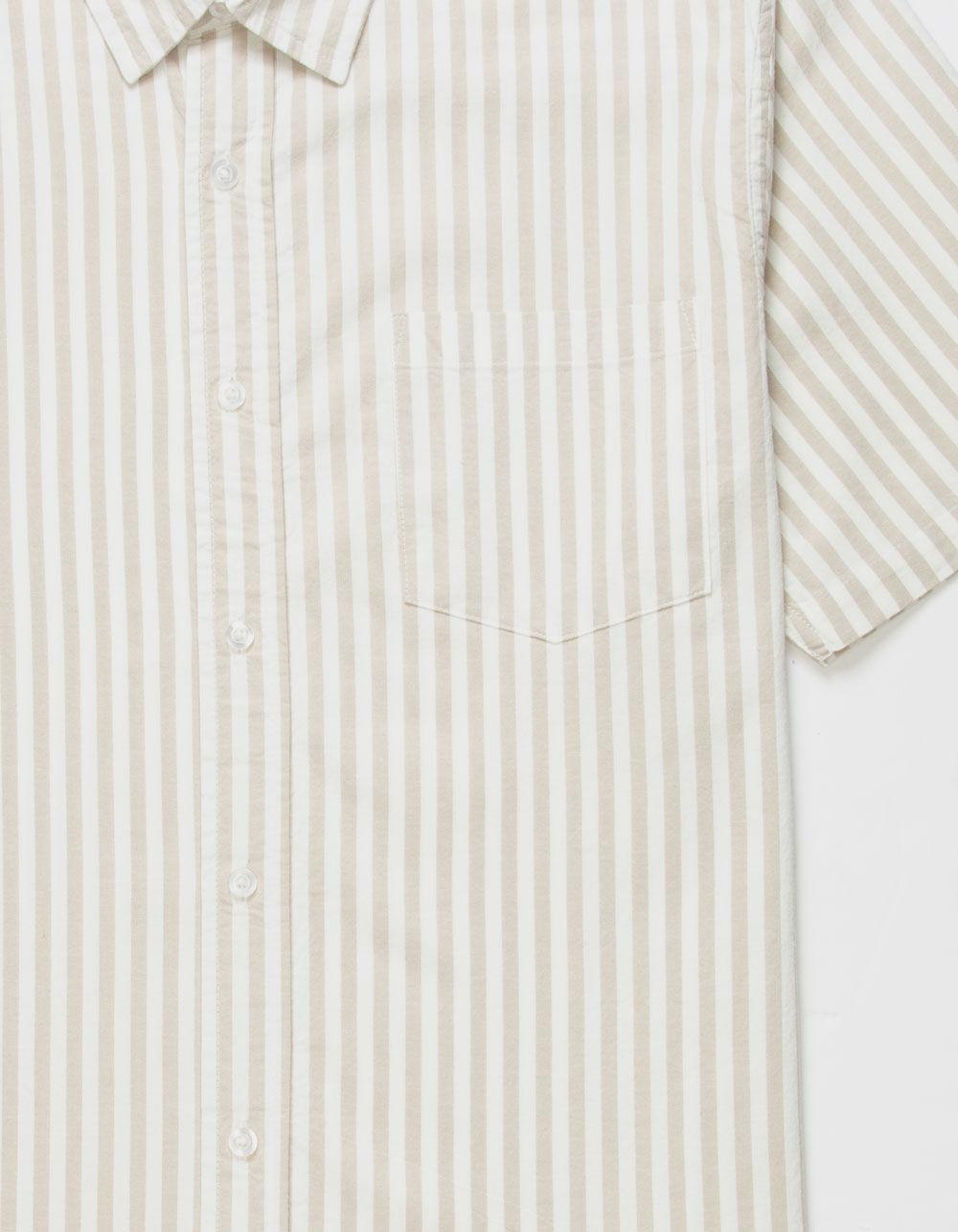 RSQ Mens Stripe Oxford Shirt - TAN Product Image