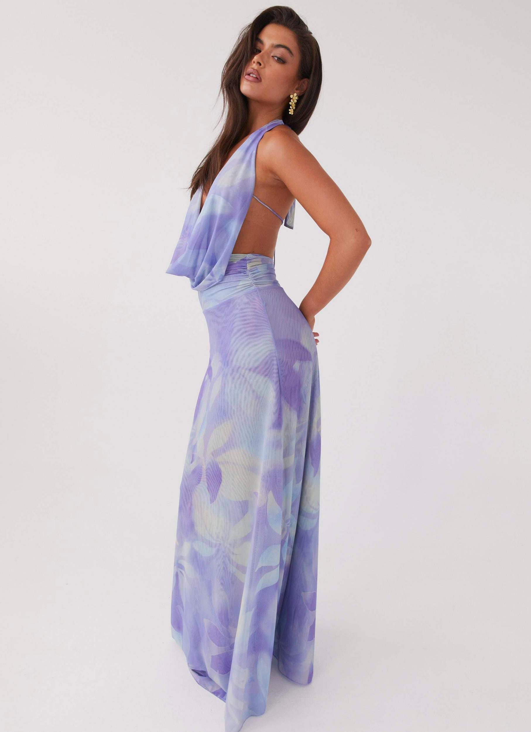 Elysia Mesh Maxi Dress - Purple Rain Product Image