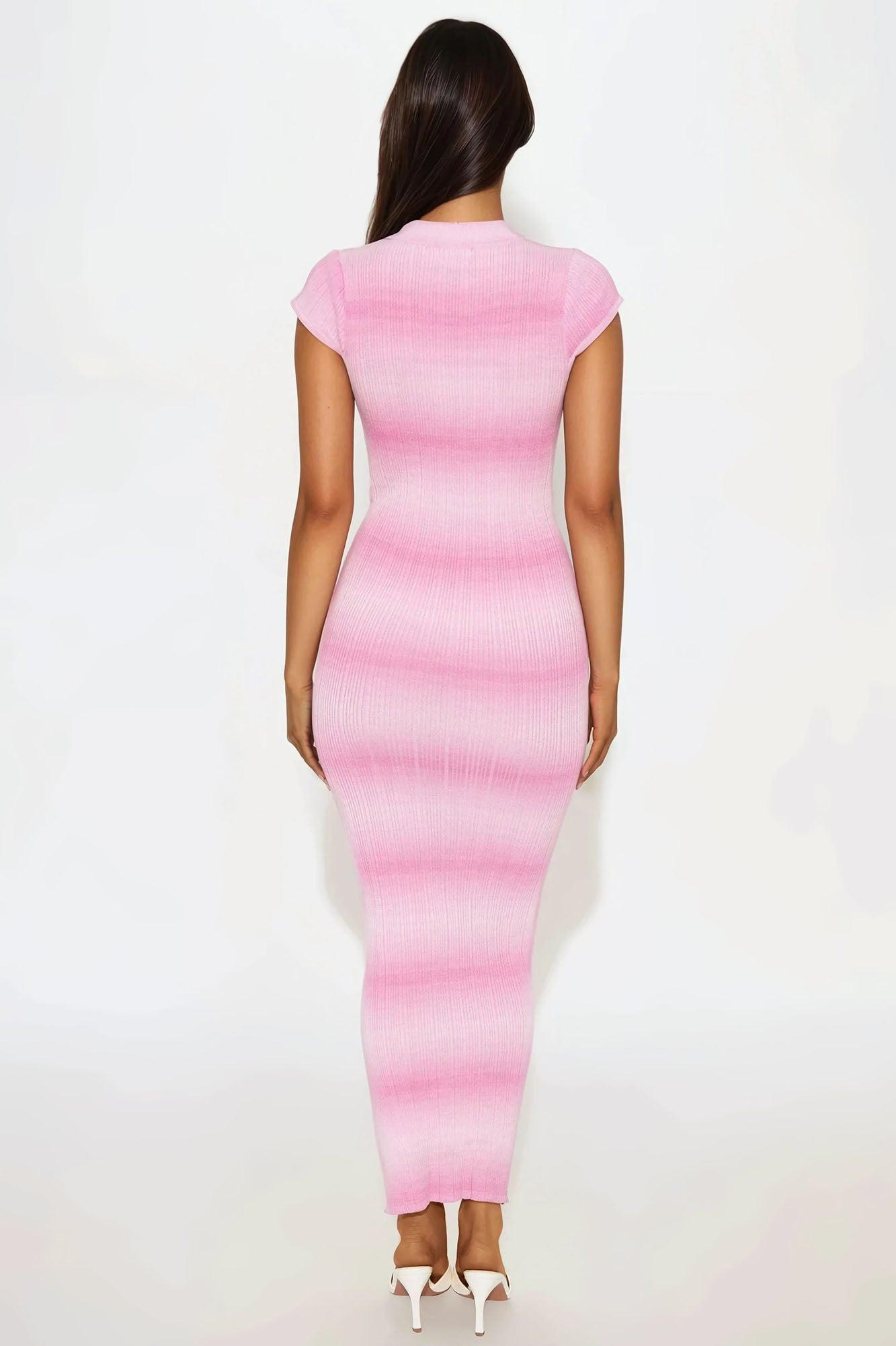 Isadora Sweater Maxi Dress - Pink/combo Product Image