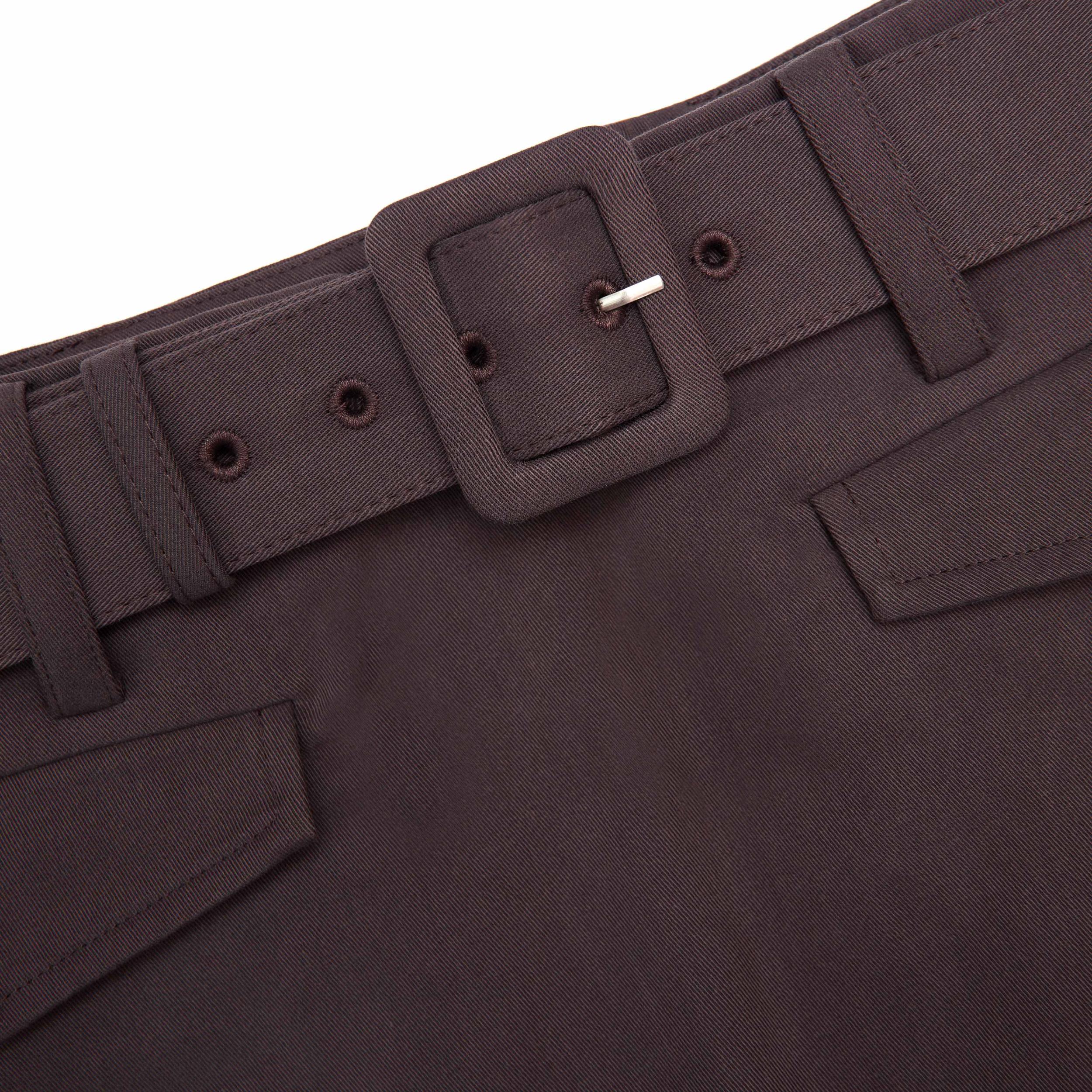 Brown Cotton Skort Product Image