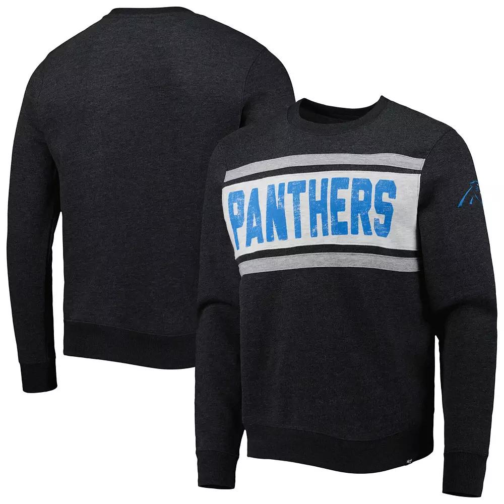 Men's '47 Heathered Black Carolina Panthers Bypass Tribeca Pullover Sweatshirt,  Product Image