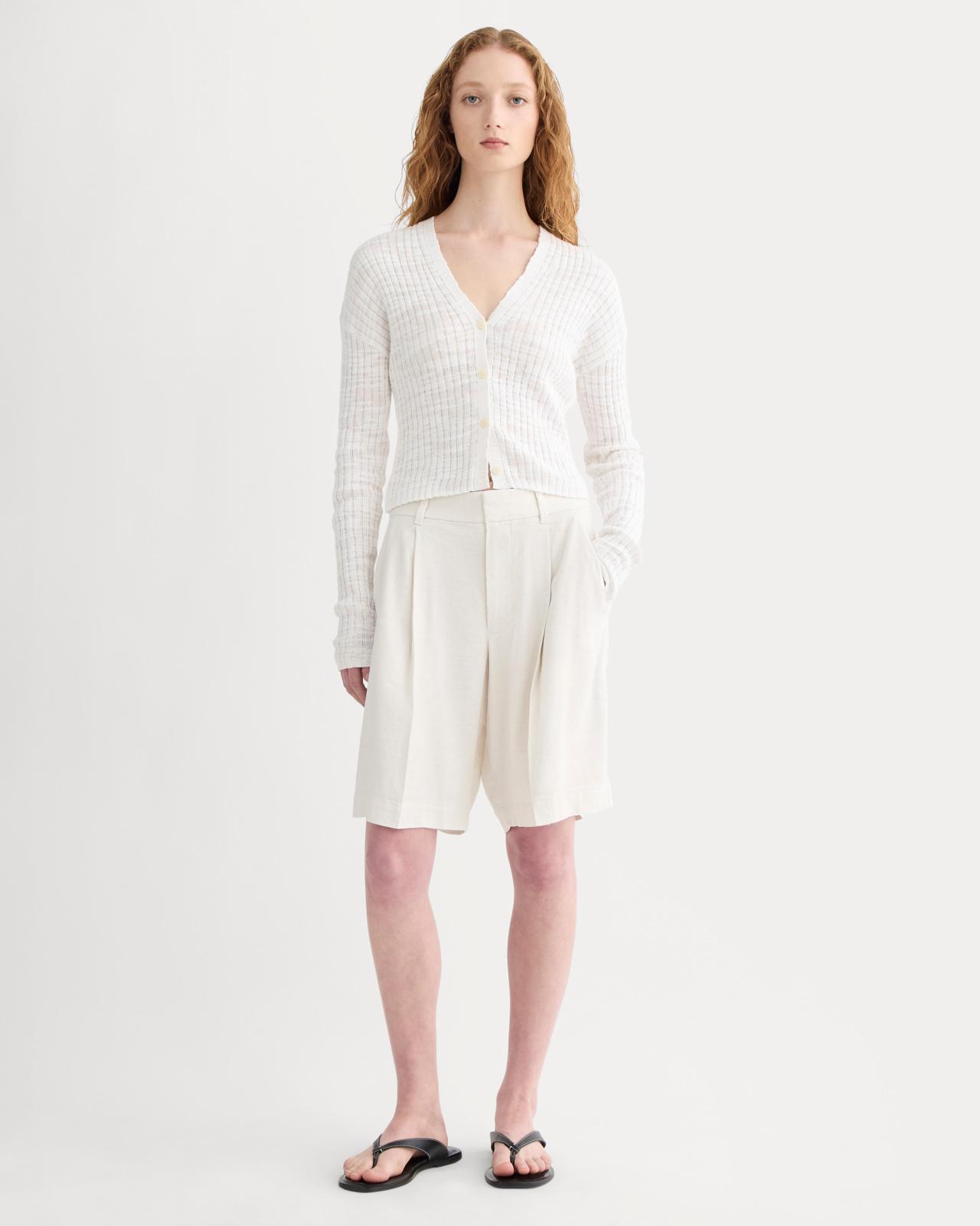 Womens Ribbed Cardigan in Cotton Linen by Everlane Product Image