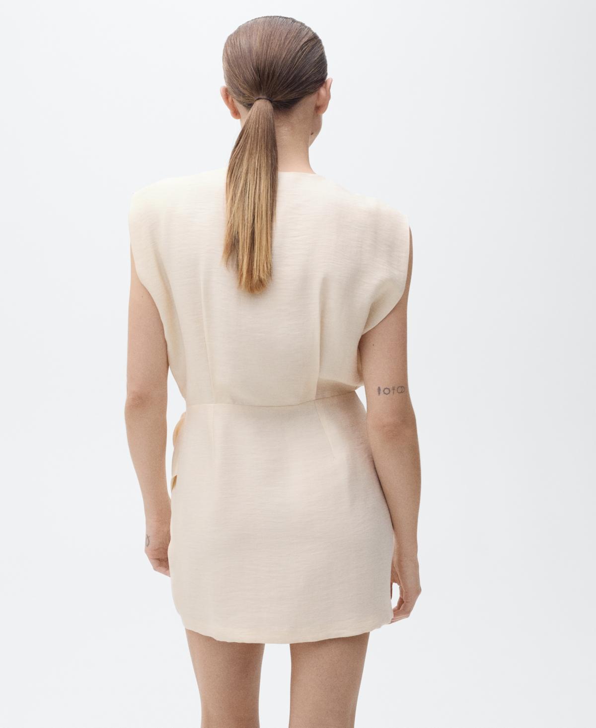 Lyocell wrap dress - Women | MANGO USA Product Image