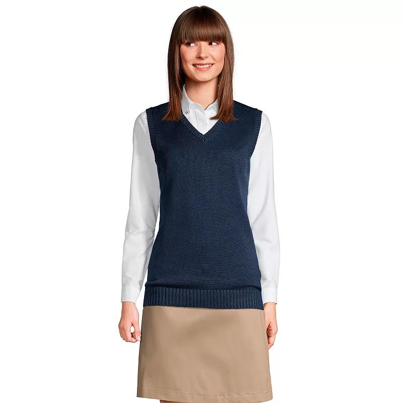 Women's Lands' End Sweater Vest, Size: Medium, Classic Blue Product Image