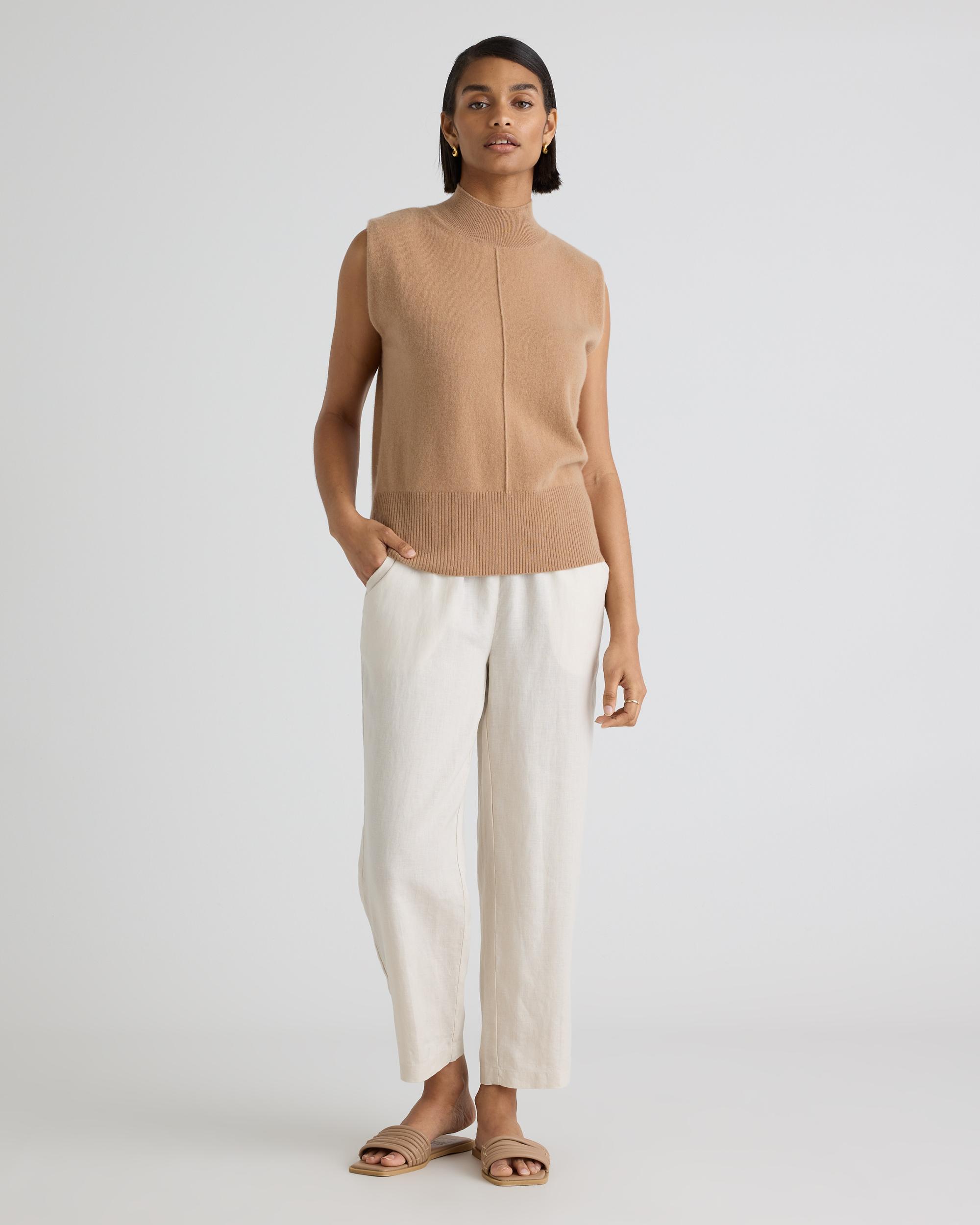 Quince | Women's Mongolian Cashmere Padded-Shoulder Sweater Tank Top Product Image