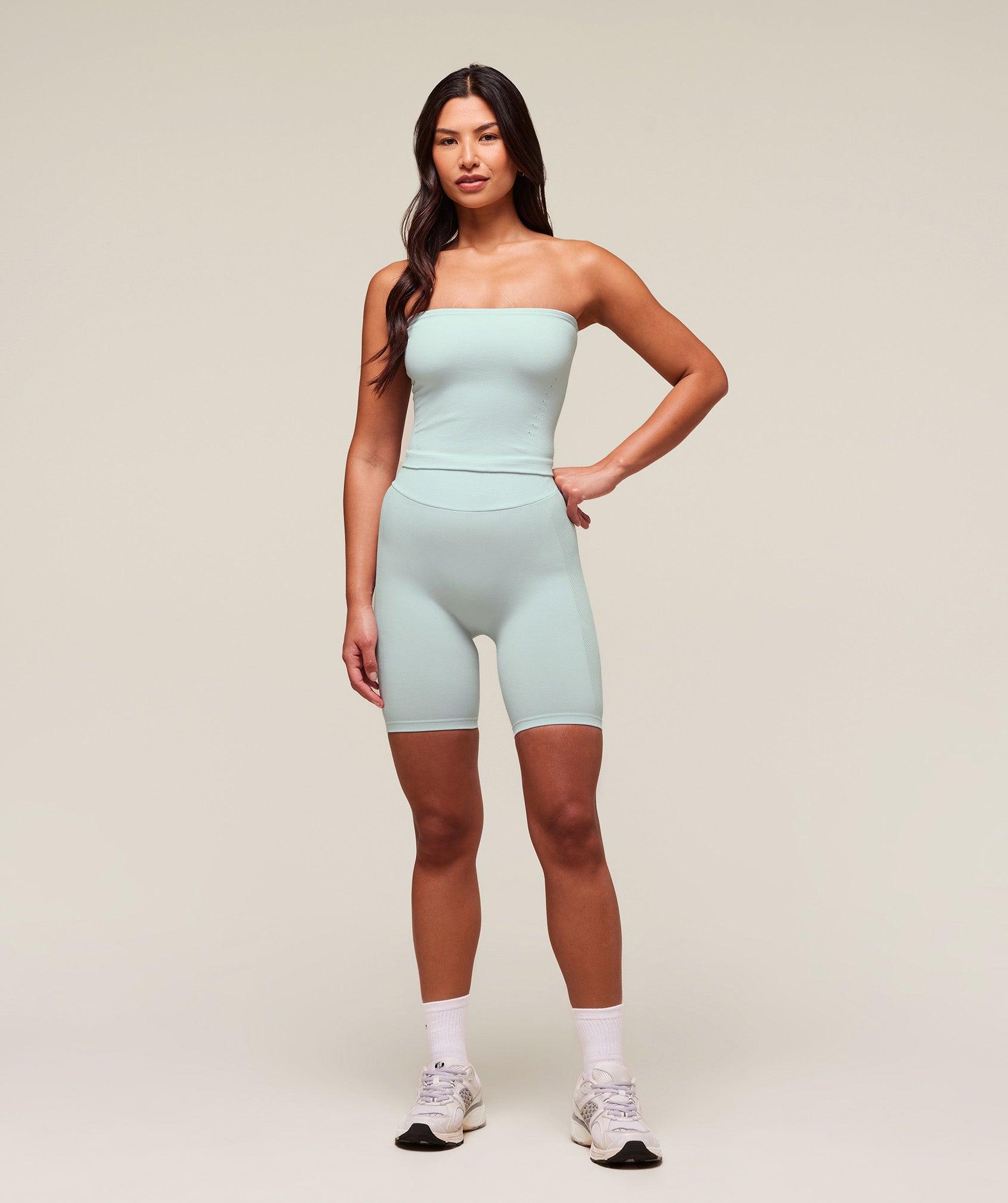 Gymshark everywear Warp Knit Tube Top - Frost Blue Female Product Image