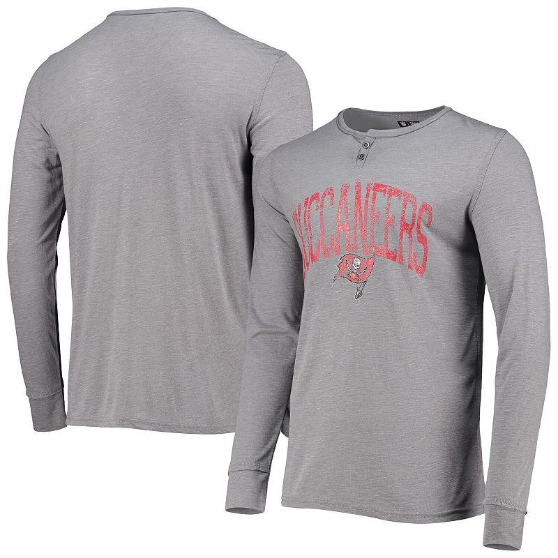 Men's Concepts Sport Gray Tampa Bay Buccaneers Takeaway Henley Long Sleeve Sleep T-Shirt, Size: Medium, Grey Product Image
