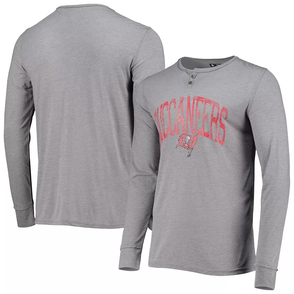 Men's Concepts Sport Gray Tampa Bay Buccaneers Takeaway Henley Long Sleeve Sleep T-Shirt, Size: Medium, Grey Product Image