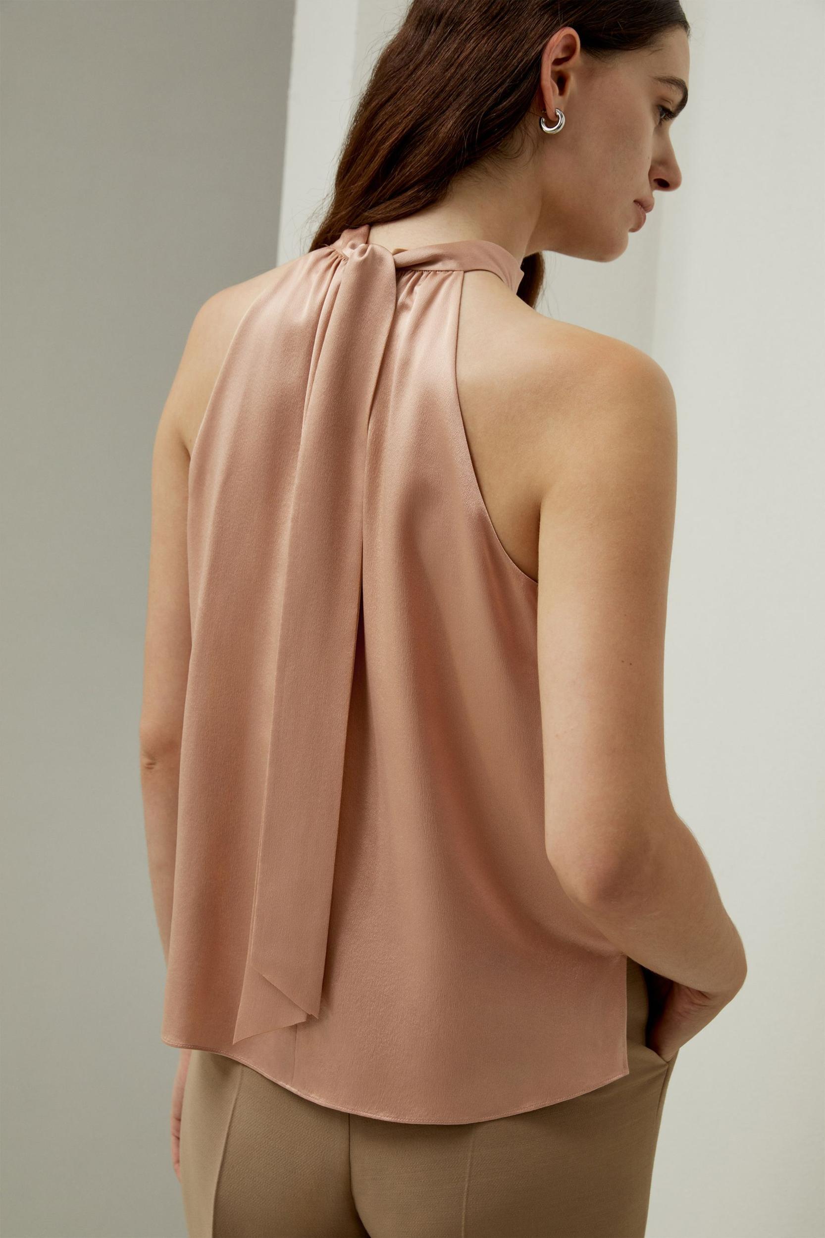 Graceful Breeze Silk Halter Top Product Image