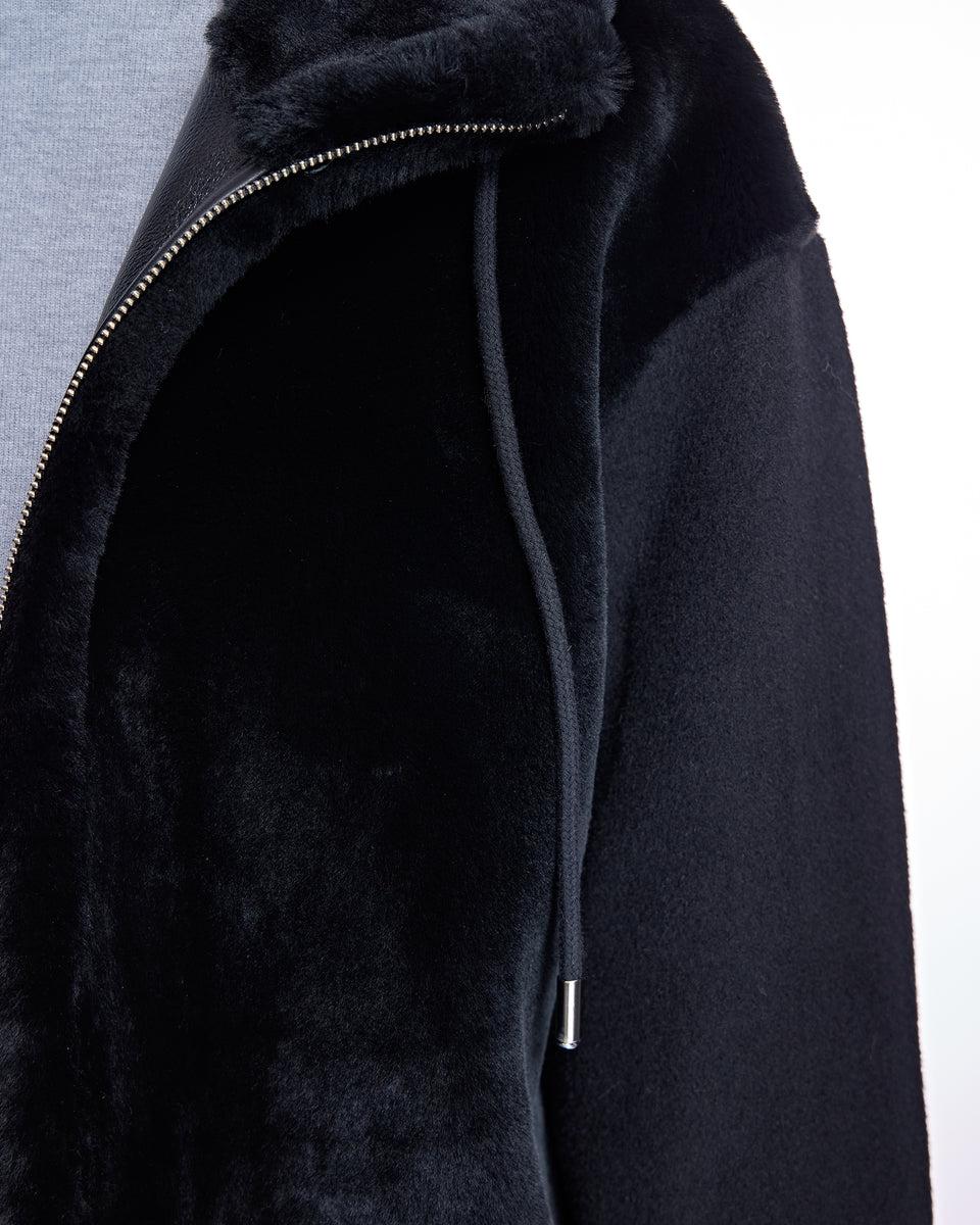 Hooded Shearling and Wool Jacket-Maximilian Product Image