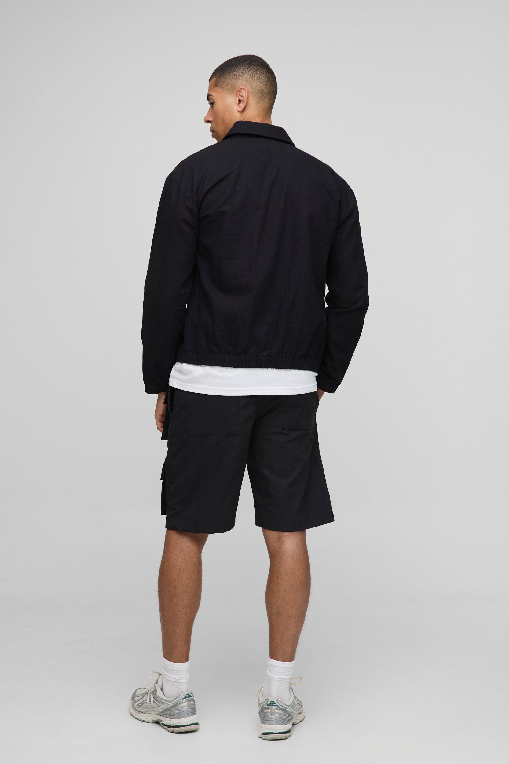 Elasticated Waist Relaxed Fit Ripstop Multi Pocket Cargo Shorts | boohooMAN USA Product Image