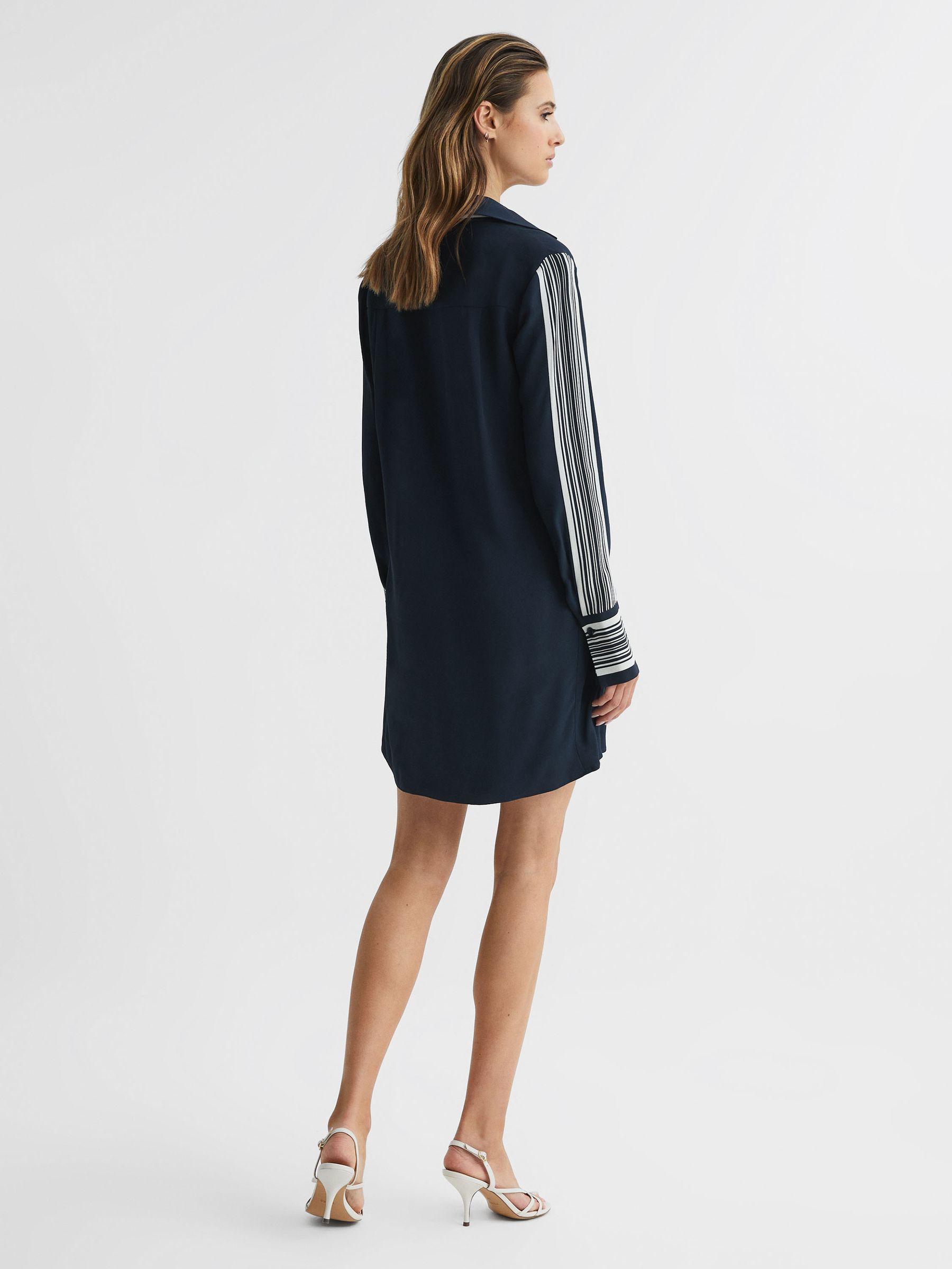 Side Stripe Mini Dress in Navy Product Image