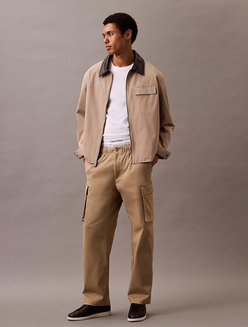 Cotton Blend Straight Fit Cargo Pants Product Image