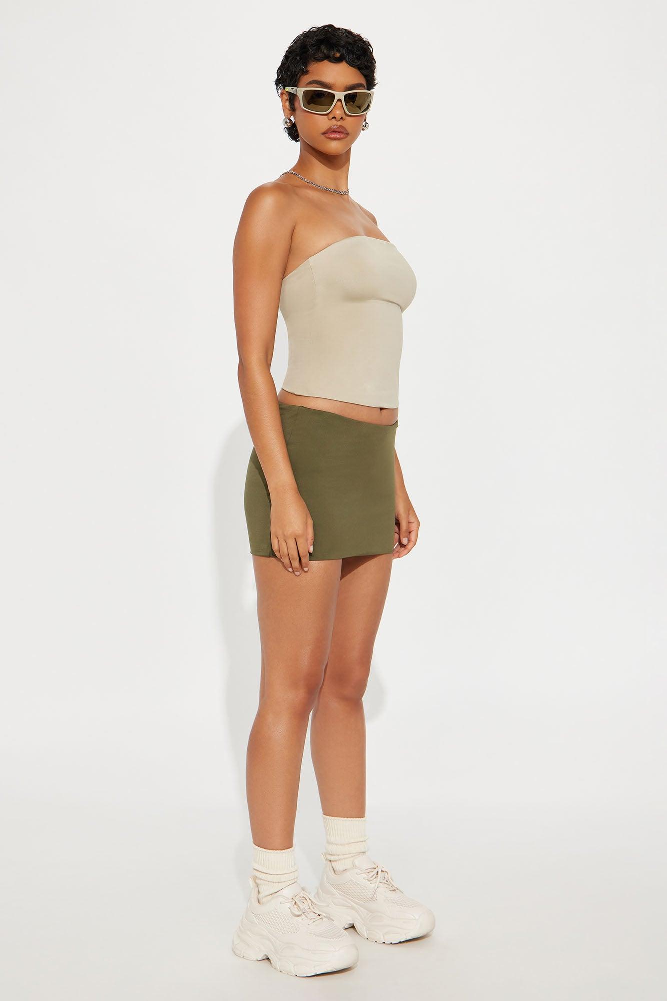 Contour Double Lined Tube Top - Stone Female Product Image