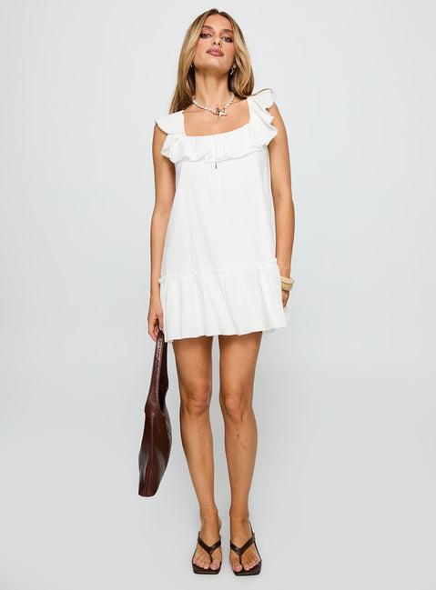Alicen Frill Mini Dress White Product Image