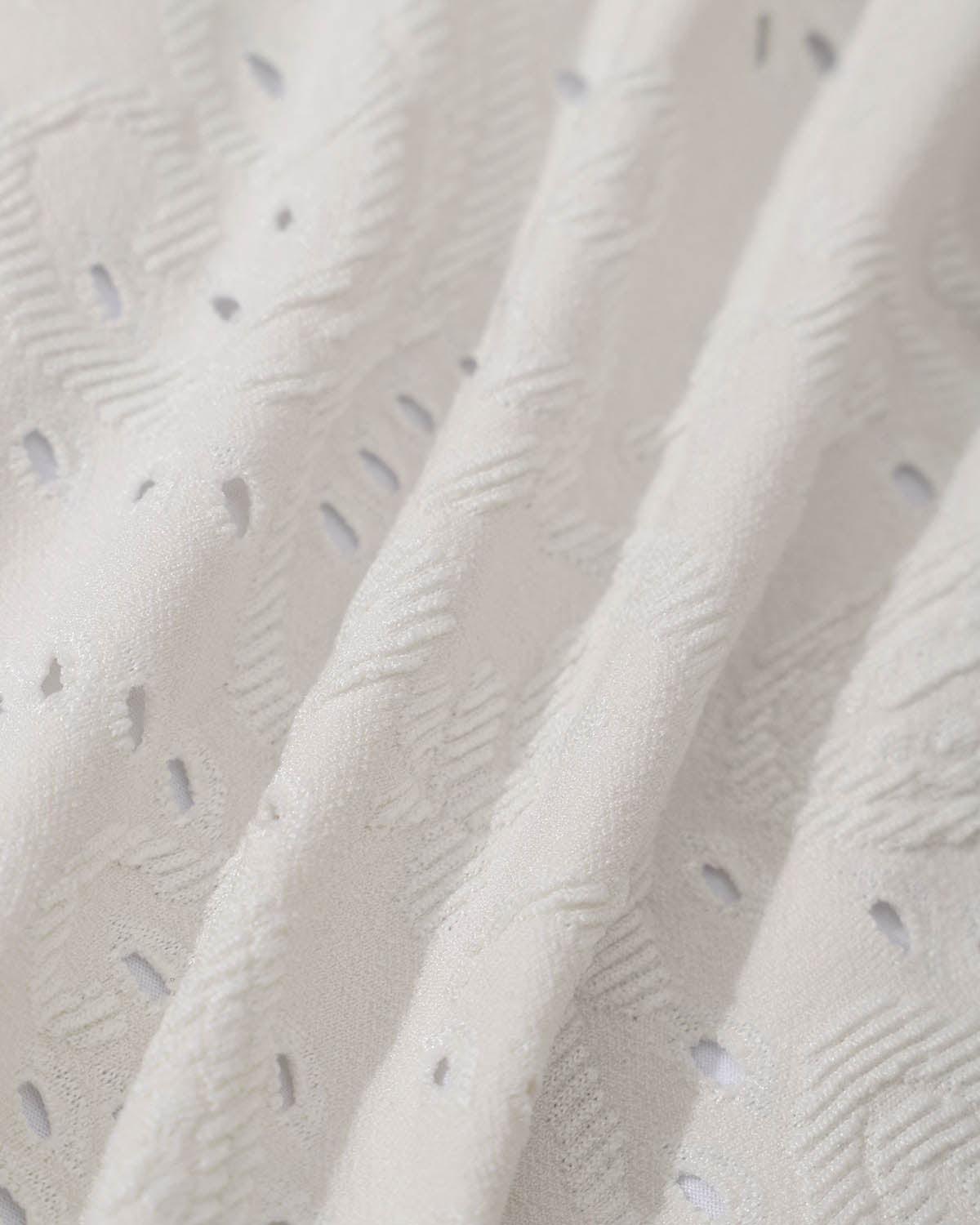 White Textured Triangle Bikini Set Product Image