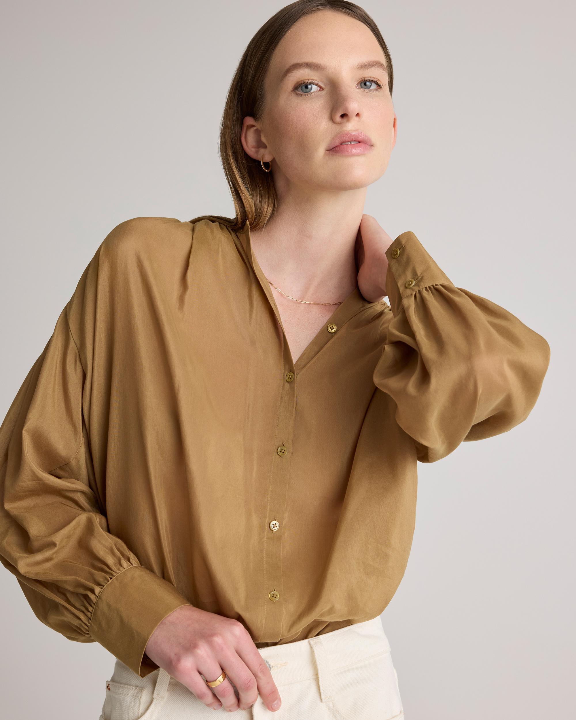 Quince | Women's Cotton-Silk Voile Blouson Blouse Product Image