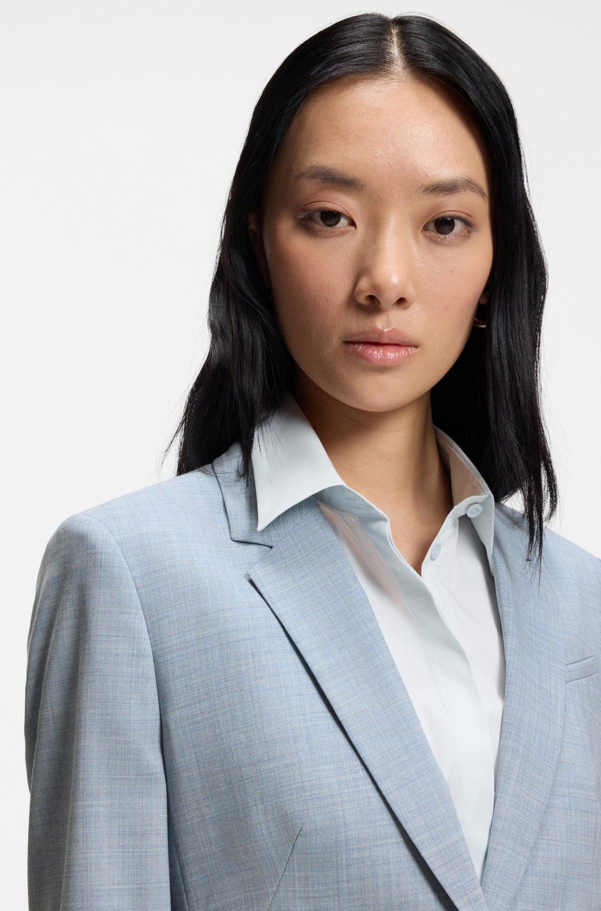 Melange slim-fit blazer in virgin wool Product Image
