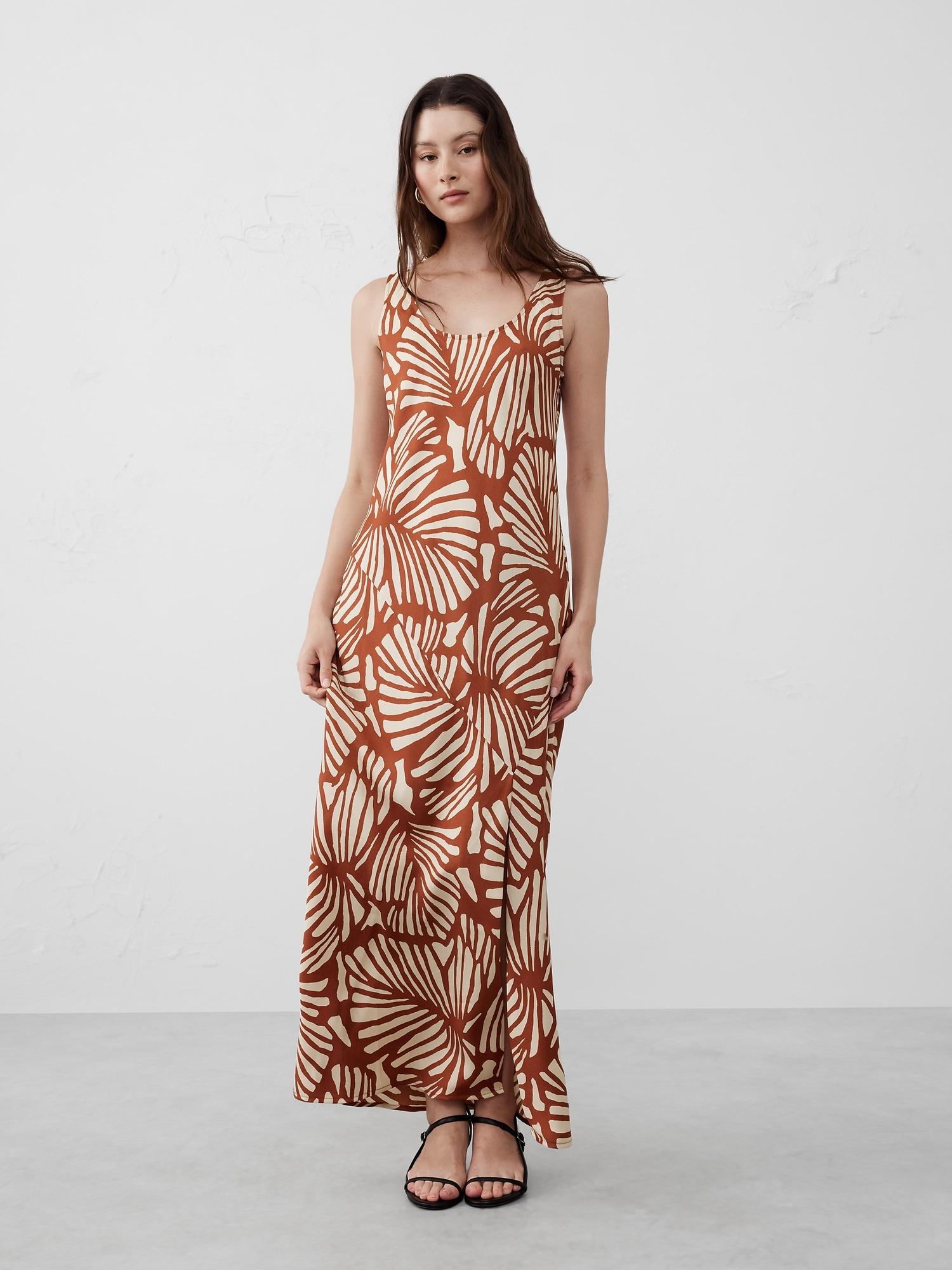 Silky Twill Slit Maxi Dress Product Image