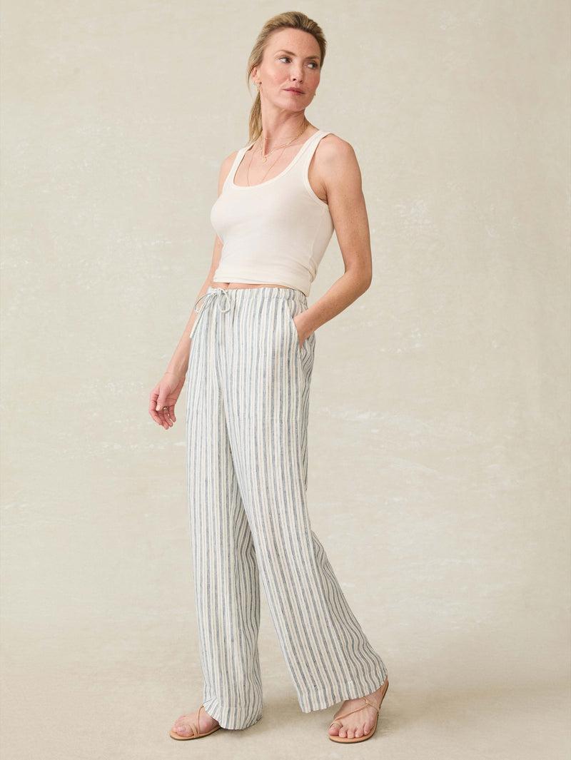 Laidback Linen Pant - Oceanside Stripe Product Image