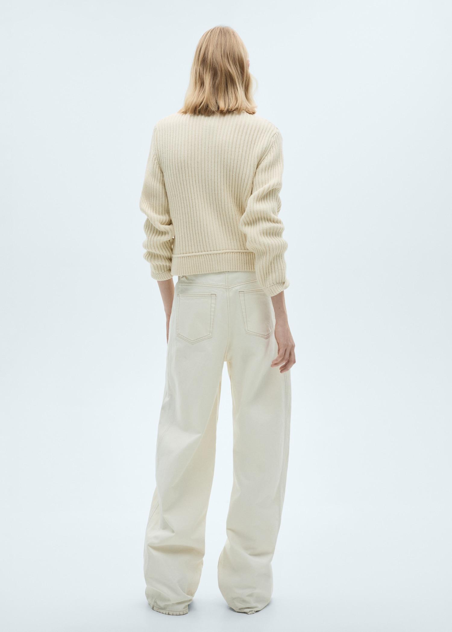 Knitted cardigan with jewel button - Women | MANGO USA Product Image