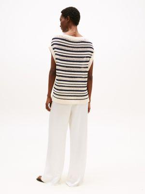 Crochet Wide-Neck Sweater Product Image