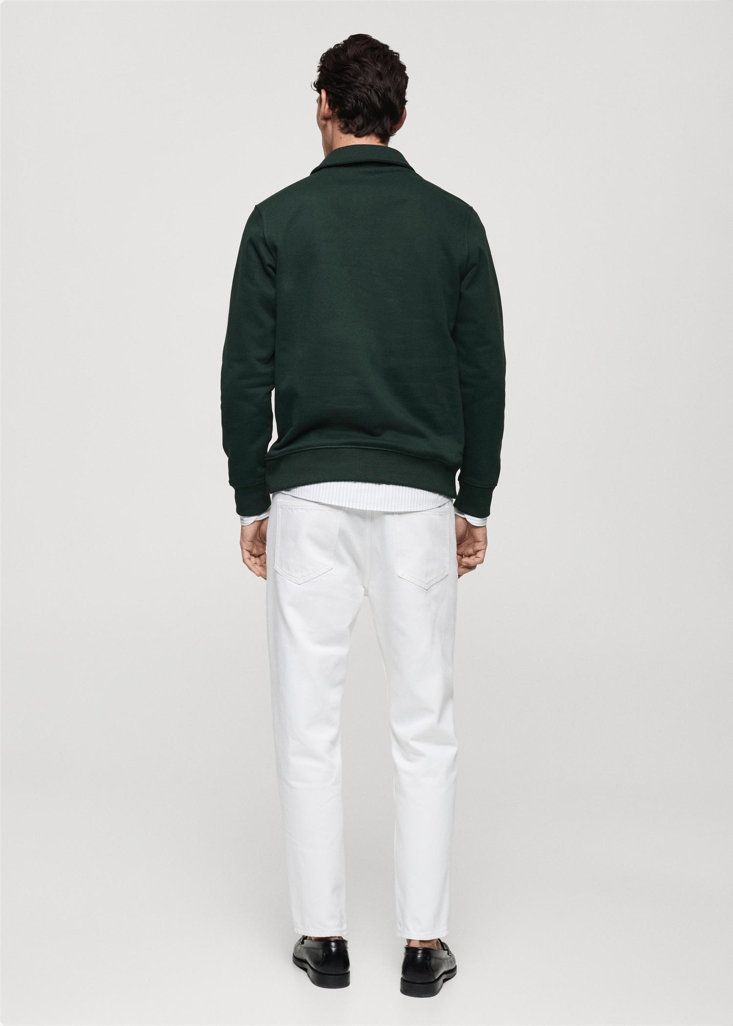 Brushed regular-fit polo sweatshirt - Men | MANGO USA Product Image