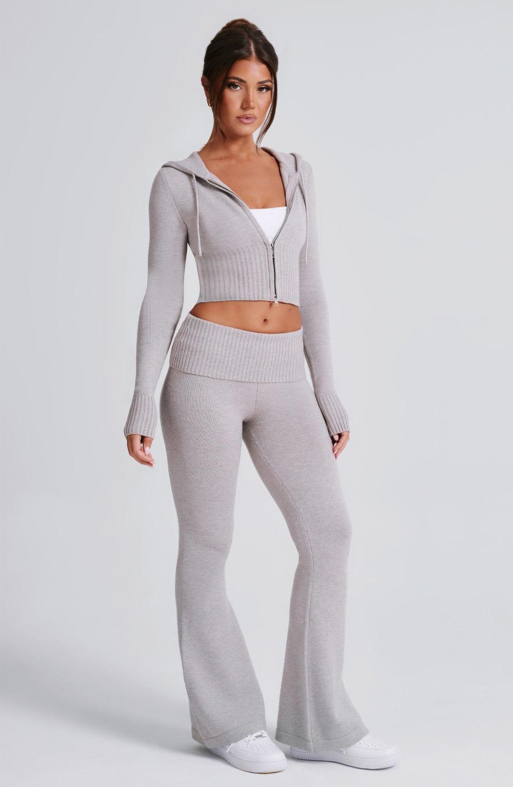 Portia Knit Pants - Light Grey Marl Product Image