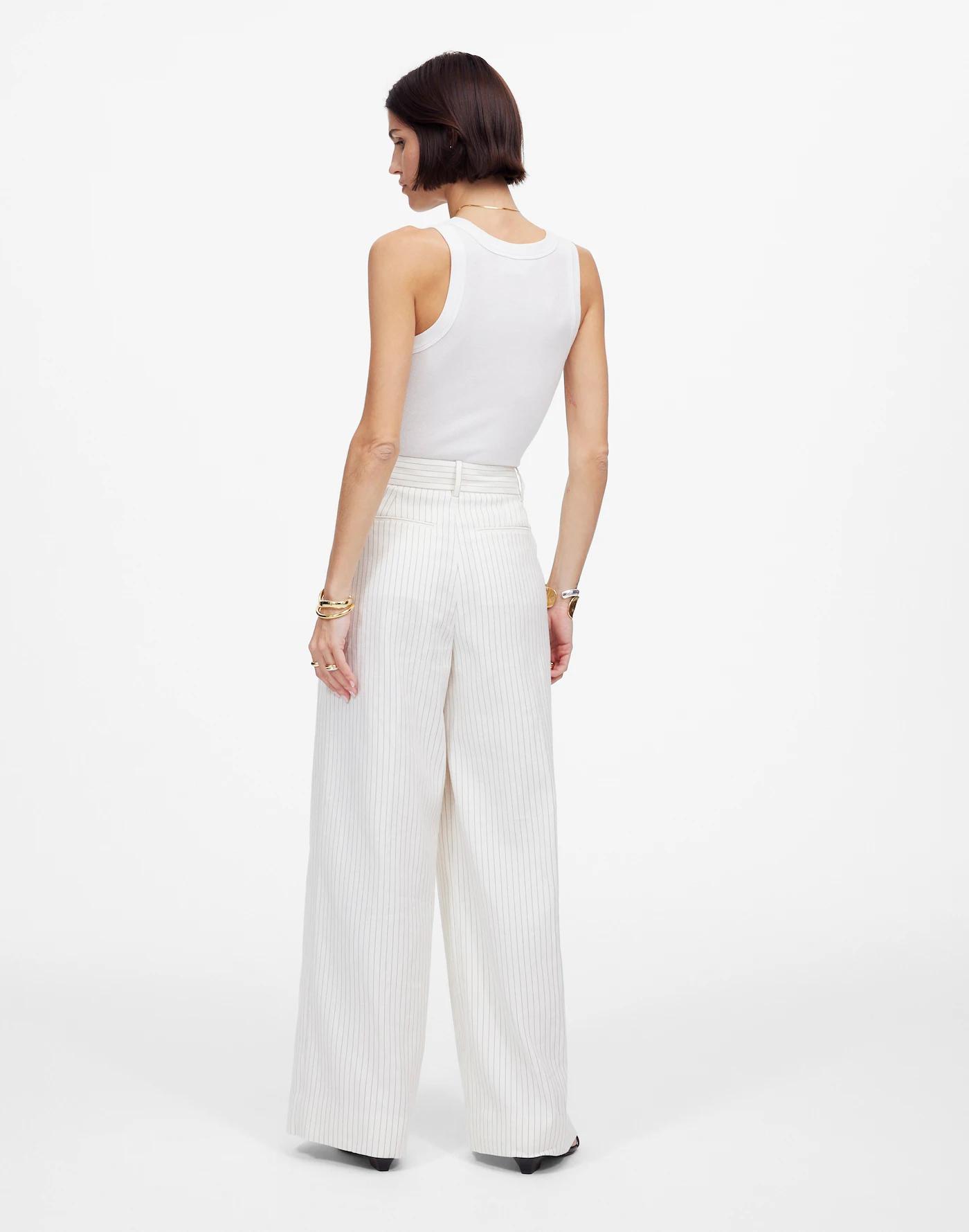 The Tall Harlow Superwide-Leg Trouser in Linen-Cotton Blend Product Image