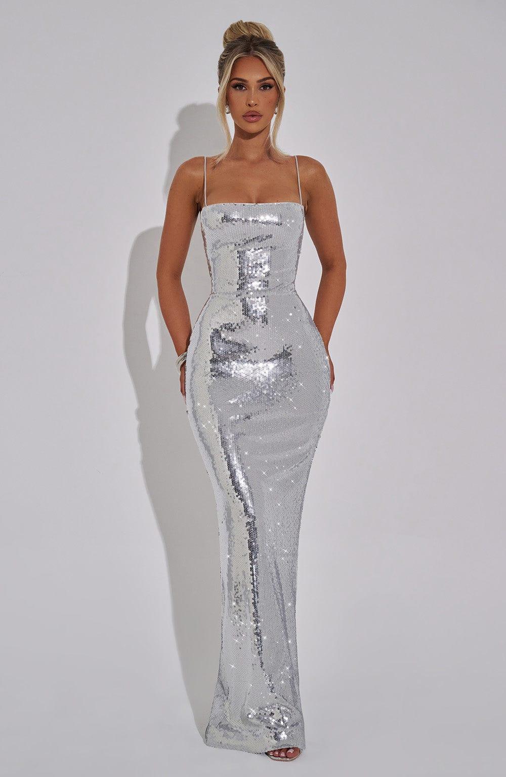 Atari Maxi Dress - Silver Product Image
