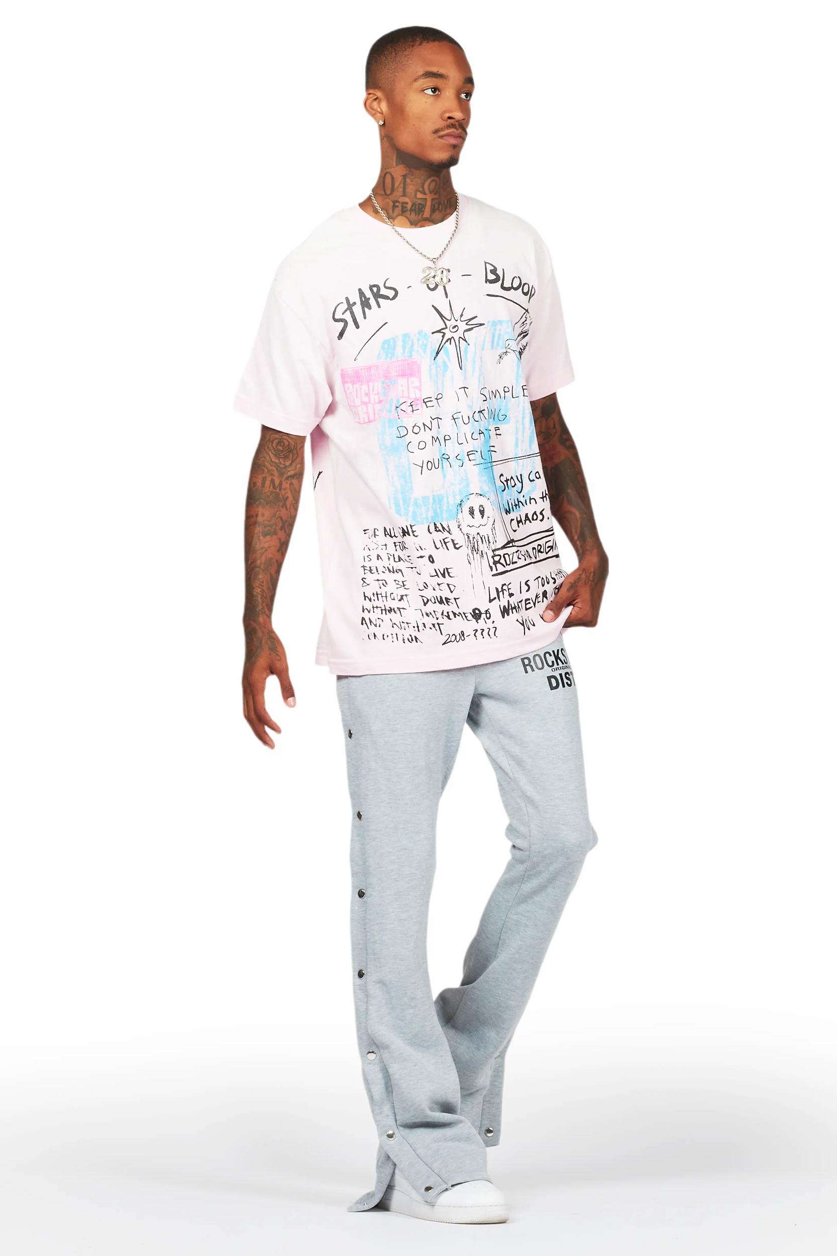 Alpine Heather Grey Baggy Snap Button Pant Male Product Image