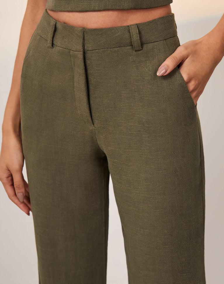 Giulia Tailored Pants - Evergreen Product Image