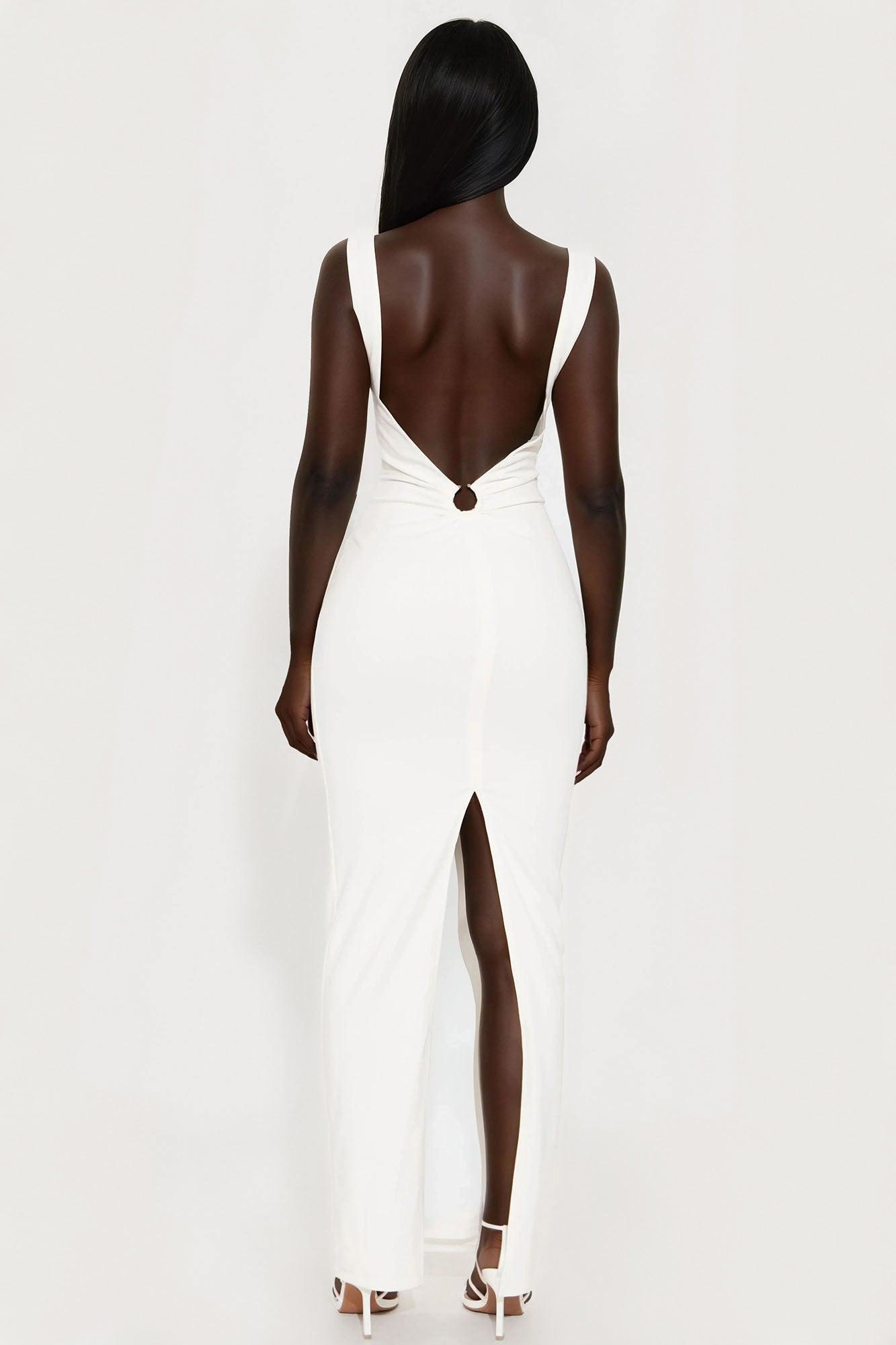 Katrina Backless Maxi Dress - White Product Image