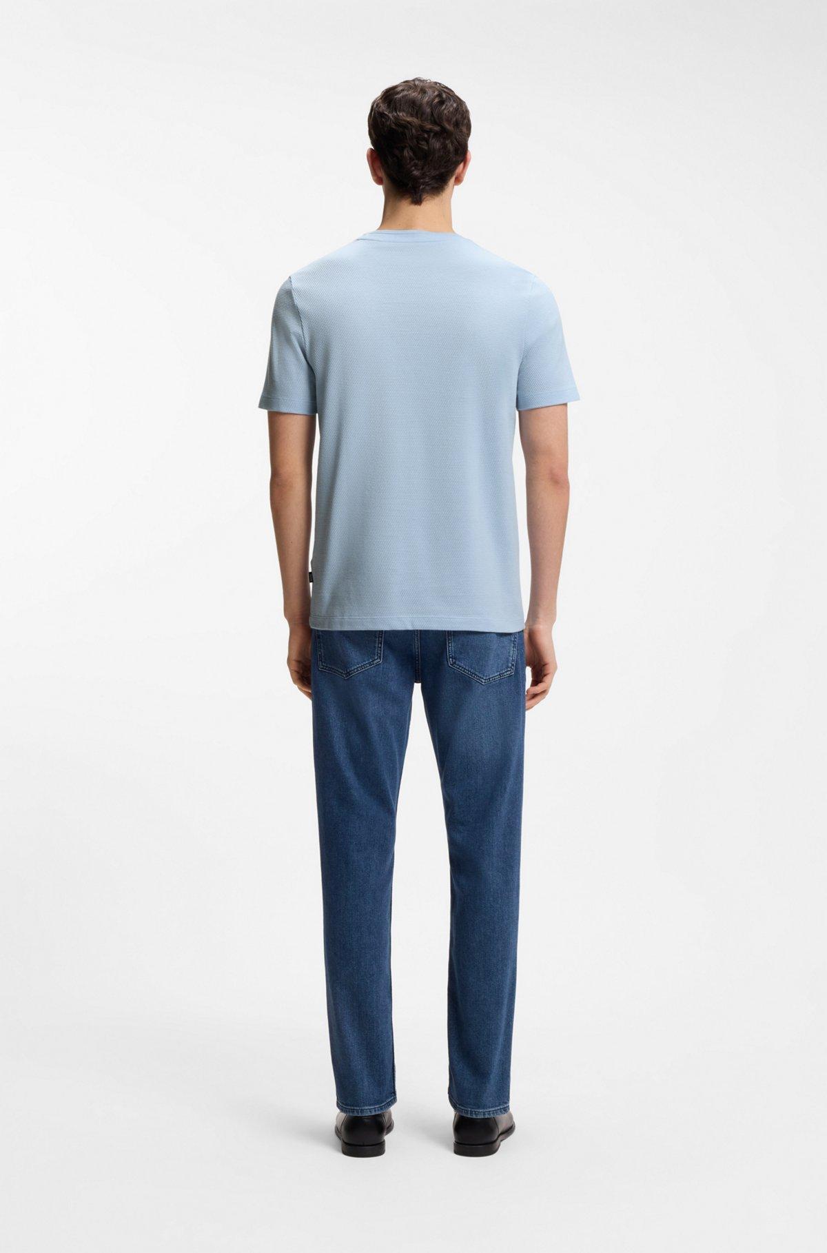 Bubble-jacquard structure T-shirt in a cotton blend Product Image