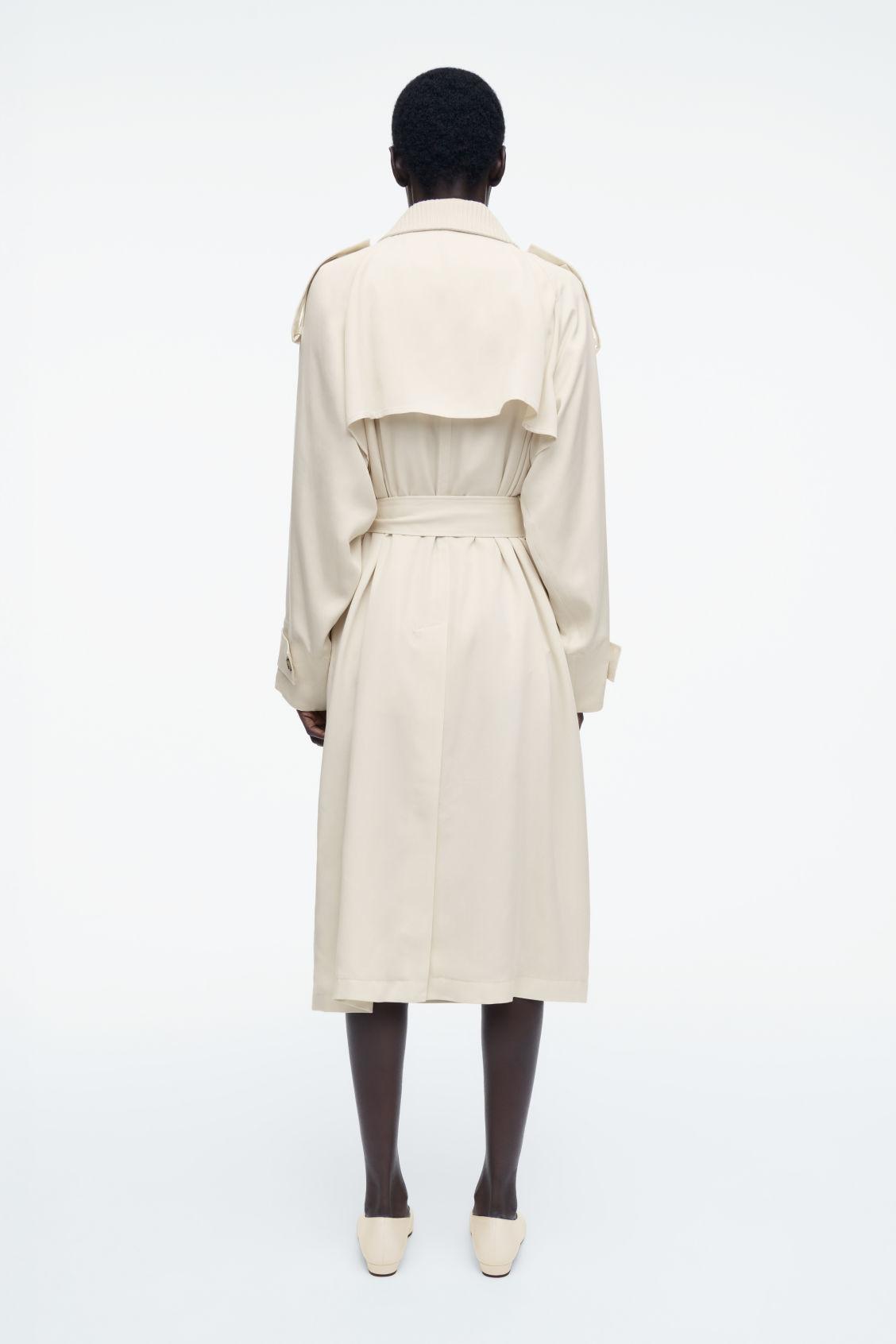 KNITTED-COLLAR TRENCH COAT Product Image