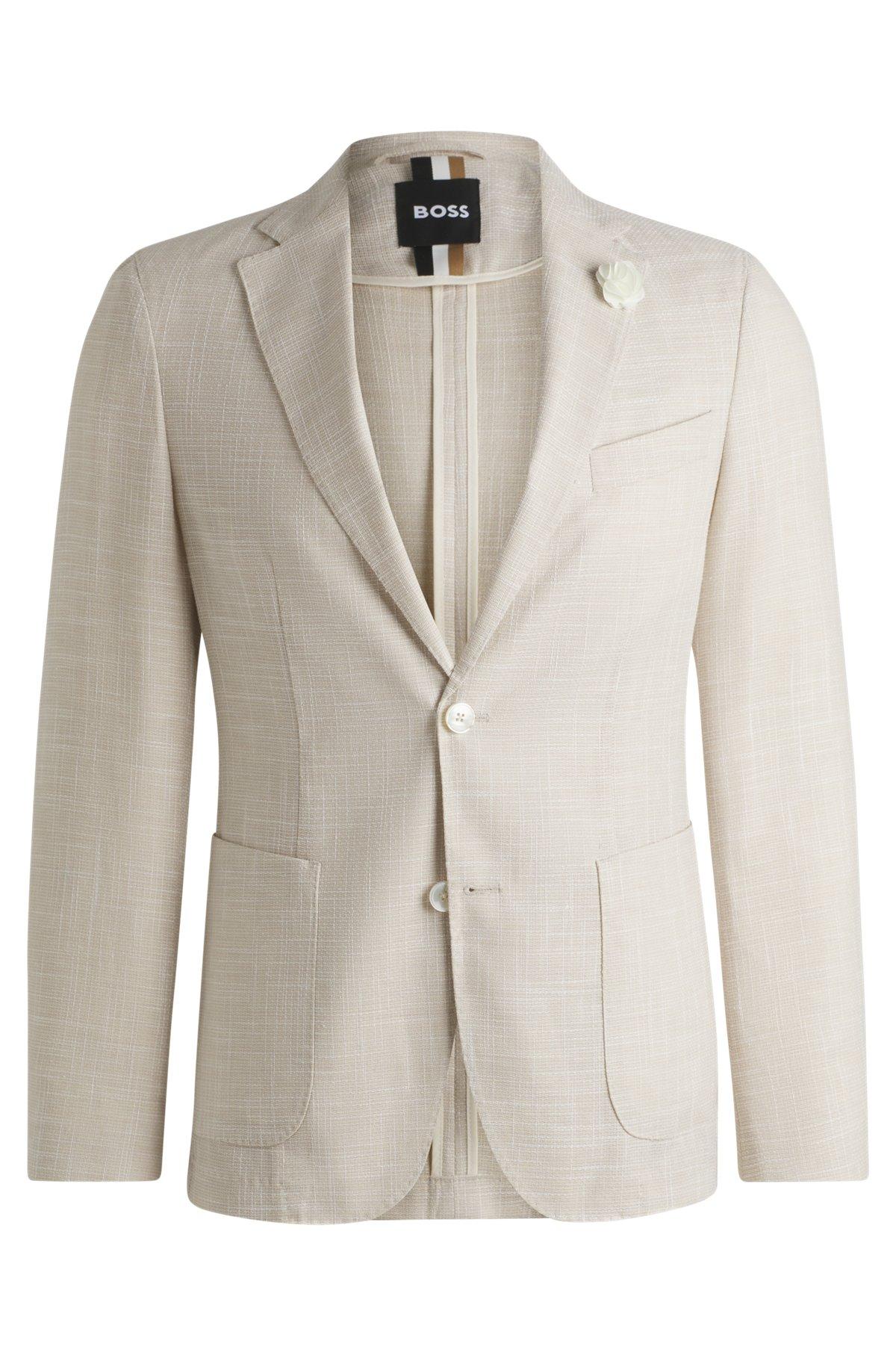 Slim-fit blazer in micro-patterned fabric Product Image