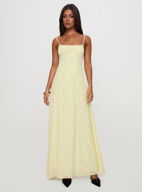 South Of France Maxi Dress Yellow Product Image