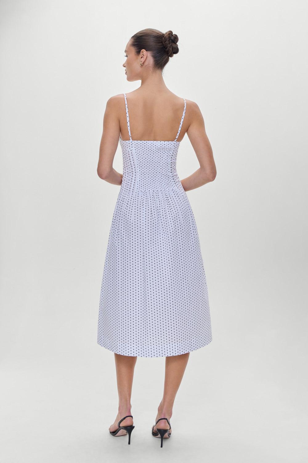 Reign Polka Dot Maxi Dress - White Polka Dot Product Image