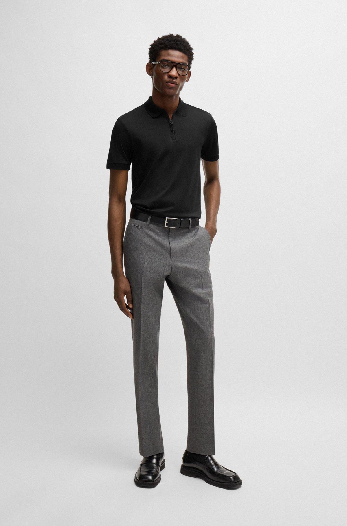 Slim-fit polo shirt in mercerized cotton Product Image