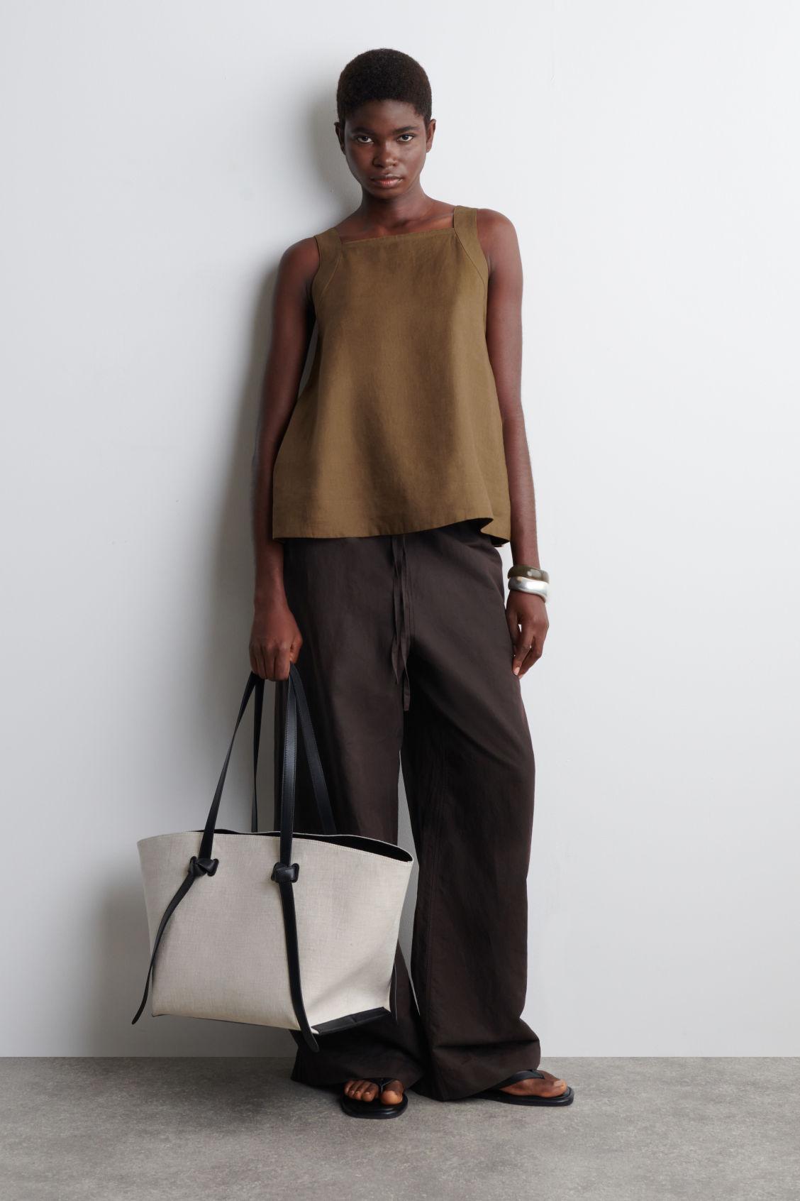 TIE-BACK LINEN TOP Product Image