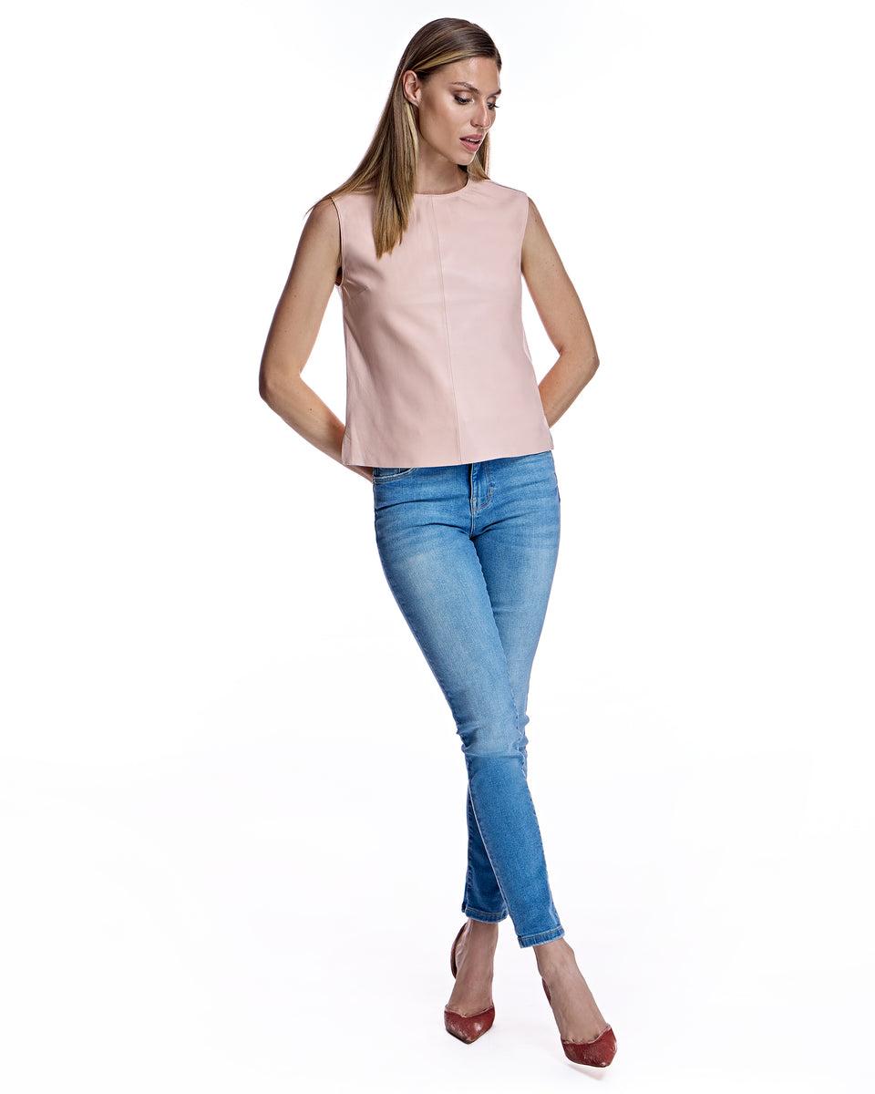 Leather Sleeveless Shirt Product Image