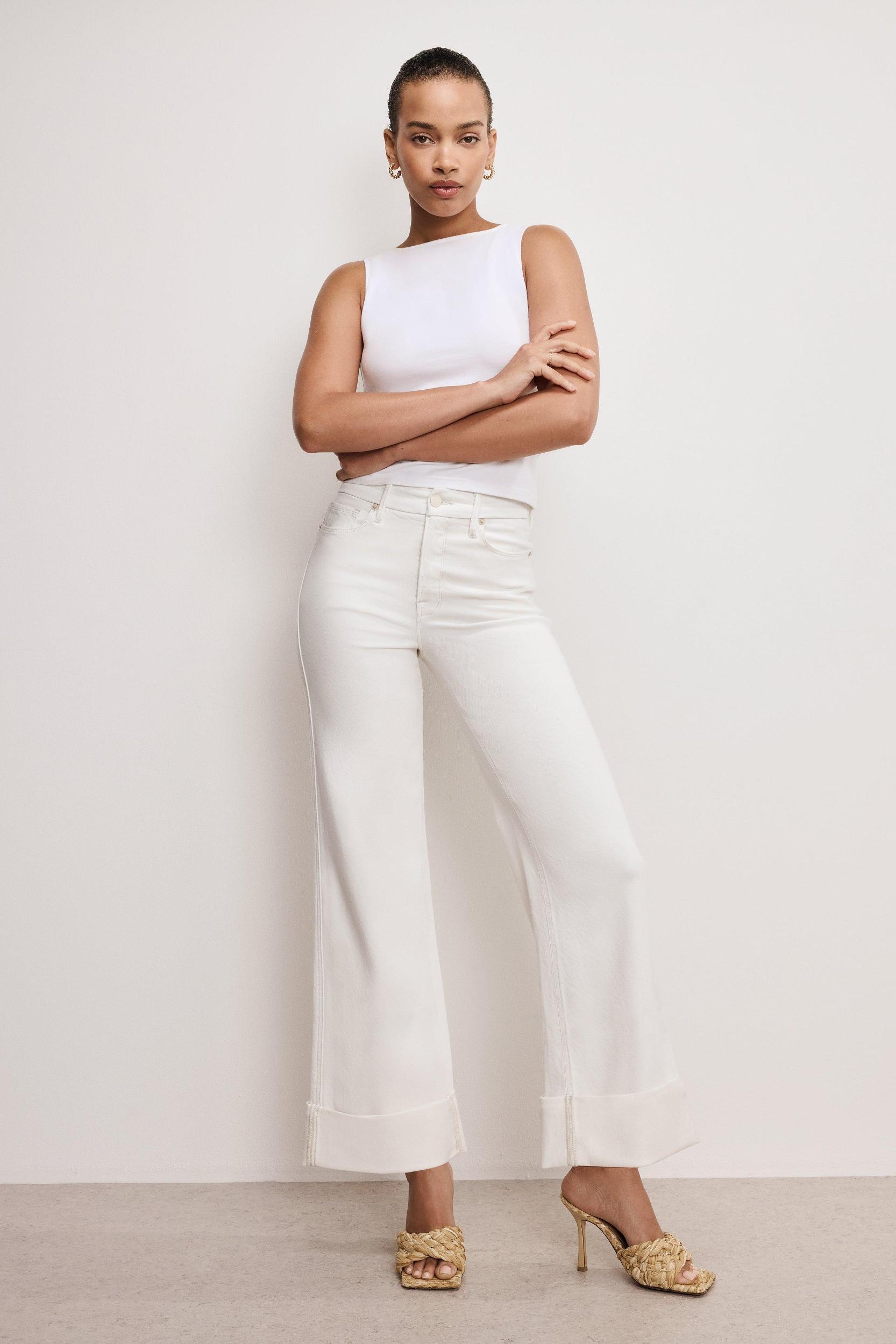 SOFT TECH GOOD SKATE WIDE CROPPED JEANS | CLOUD WHITE Product Image