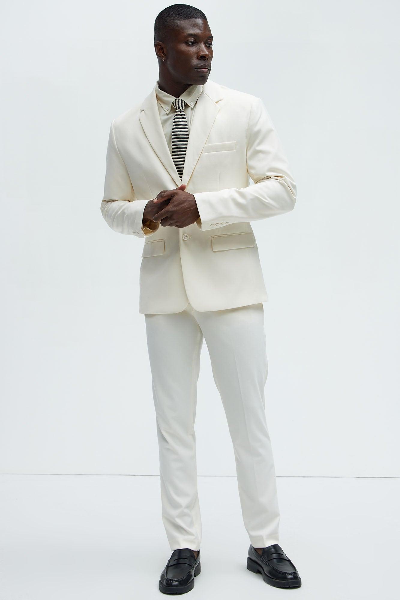 The Modern Stretch Slim Trouser - Off White Product Image