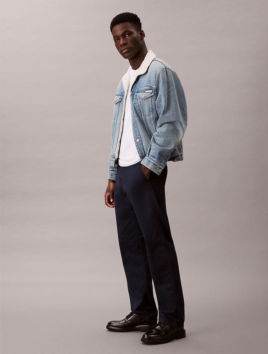 Cotton Stretch Slim Trousers Product Image