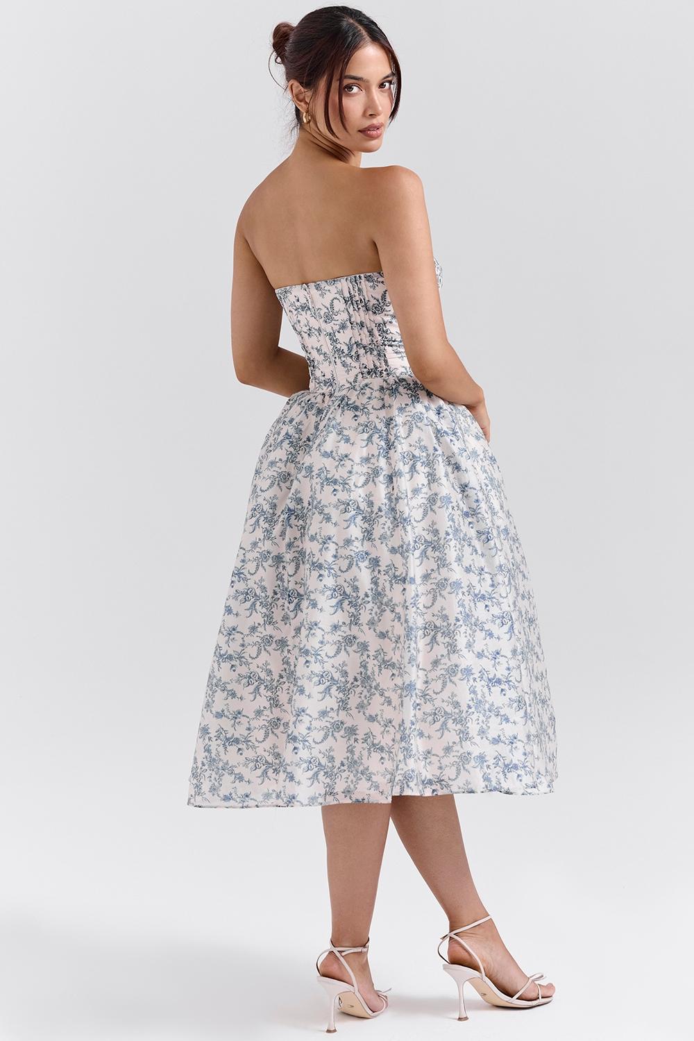 Bennett  english porcelain print strapless sundress Product Image