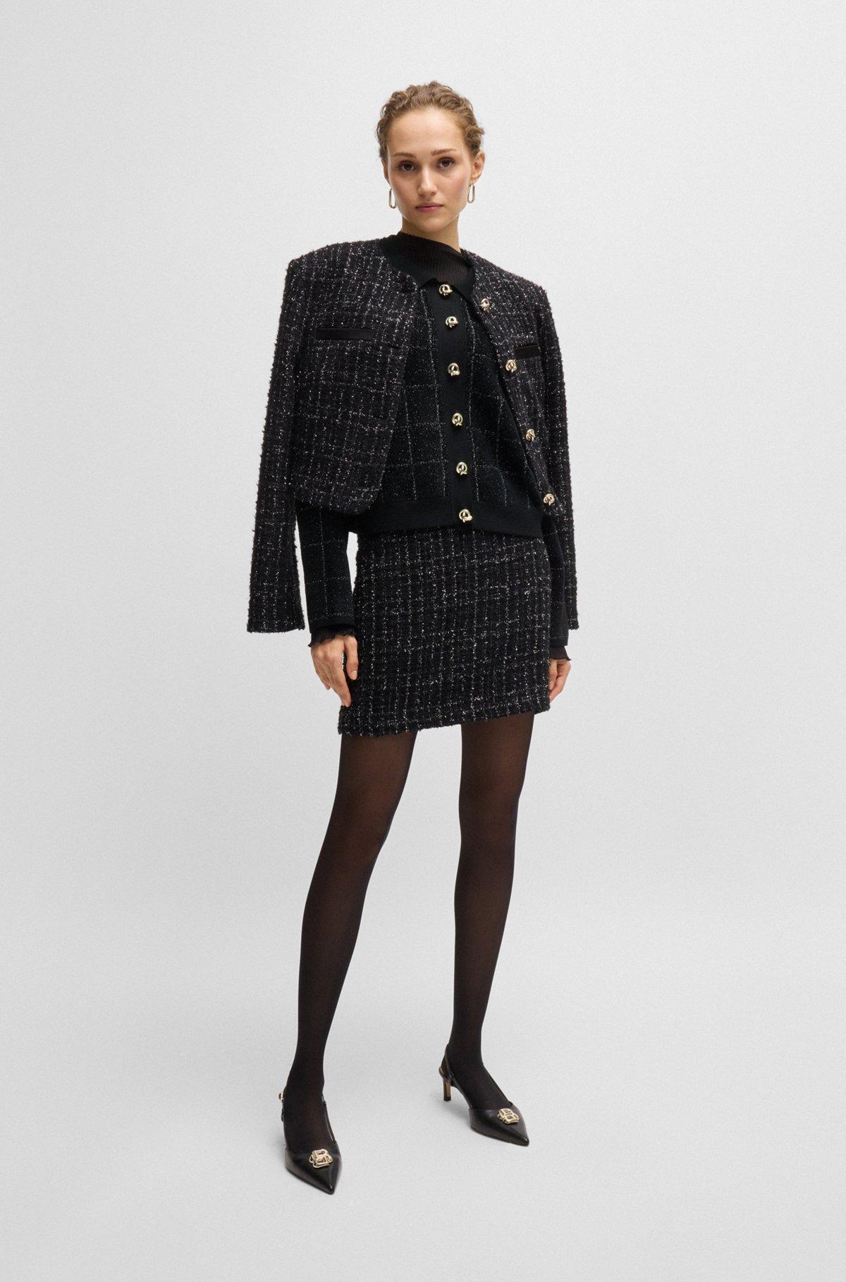 Cropped jacket in sparkle tweed with feature buttons Product Image