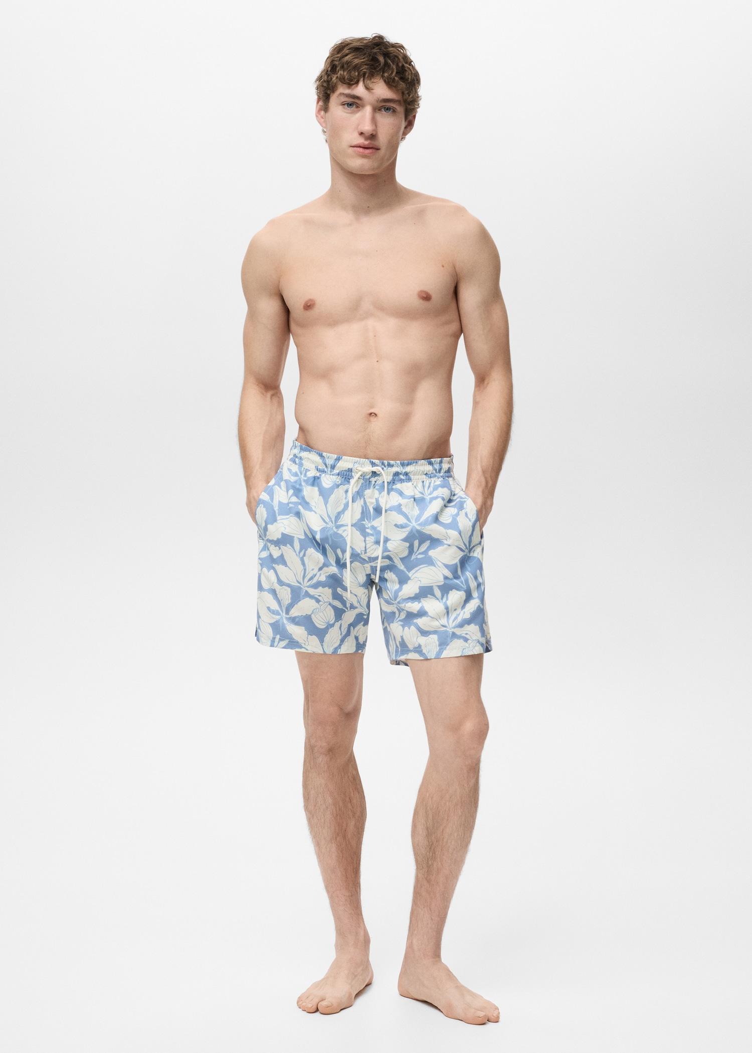 Floral print swimsuit - Men | MANGO USA Product Image